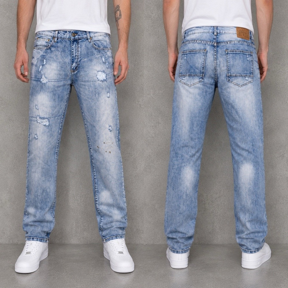 Company 81 Distressed Jeans Light Wash Ripped Denim Men's Size 36x34